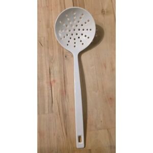 Copco White Melamine No. 2530-27 Slotted Spoon Strainer Ladle Skimmer - 15 1/2"